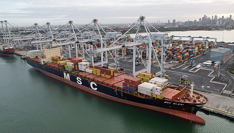 The inaugural call of the Wallaby service was marked by the arrival of the vessel MSC Eleni.