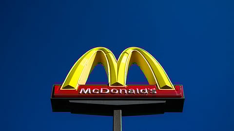 The McDonald's logo is pictured in front of a store in Dearborn, Michigan on 17 October 2024.
