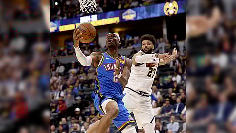 Shai Gilgeous-Alexander flaunts his MVP form in leading the Oklahoma City Thunder to a 102-87 win over the Denver Nuggets in the NBA regular season.