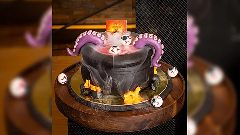 Café Society’s Halloween Witch Pot Cake is a wickedly playful and delicious medley of bittersweet chocolate and raspberry.