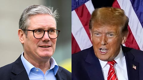 Combined photo of Britain's Prime Minister Keir Starmer and