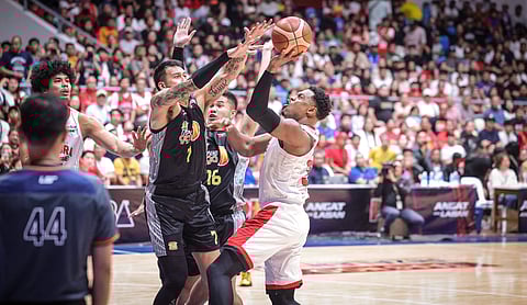Defense keys TNT's 104-88 victory over Barangay Ginebra to draw first blood in the PBA Governors' Cup best-of-seven finals series Sunday at the Ynares Center in Antipolo.