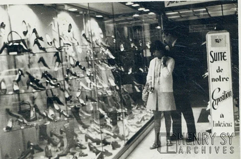 Shoe stores abroad visited by Mr. Sy in the 1950s.