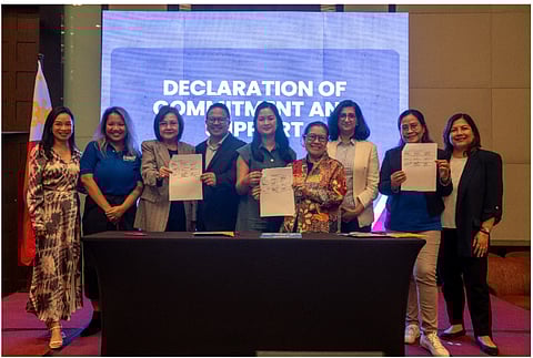 Executives from Beiersdorf Philippines, Watsons and Plan International renewed their partnership and signed a declaration of support as a continuing commitment to the agenda of accelerating social change for young women.
In photo (from left): Watsons Group Senior Category Manager Zyra Tino Obias,
Plan International Portfolio Manager for Gender Equality and Inclusion Twyla David, Watsons Director for People Innovations Projects Jose Arriola, Beiersdorf Sales Director Jacques Baisa, Watsons SAVP for Marketing Communications, PR & Sustainability Sharon Decapia, Plan International Executive Director Ana Maria Locsin, Beiersdorf Country Manager Nimisha Jain, Plan International Program Director Cathy Seco, Beiersdorf Head of Route to Markets Josefa Manese