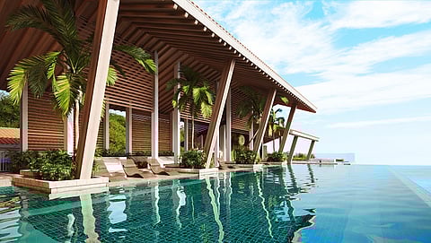 The Residences’ pool deck with a view.