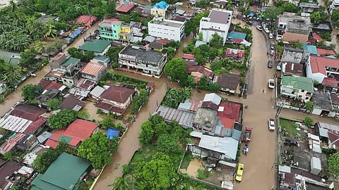 Submerged houses in Polangui, Albay due to the onslaught of Severe Tropical Storm Kristine