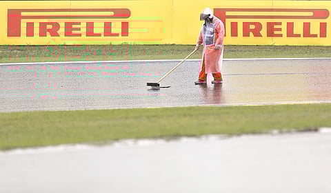 Jose Carlos Pace racetrack suffers severe weather conditions that led to the postponement of the Brazilian Grand Prix in Sao Paulo.
