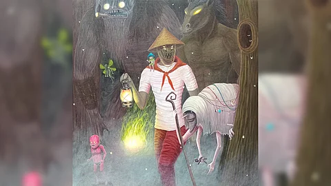 'The Whimsical Night of Juan' by Jeosh (acrylic on canvas, 24 by 24 inches, 2022).
