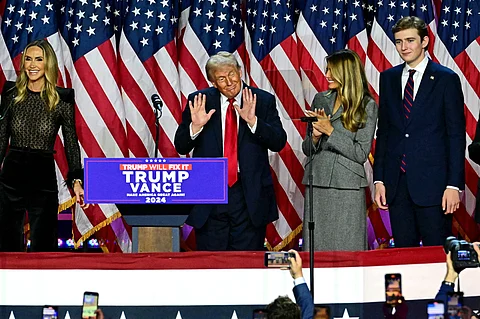 Electoral victor Former US President and Republican presidential candidate Donald Trump looked all set to win during an election night event at the West Palm Beach Convention Center in West Palm Beach, Florida, as the poll results rolled in.