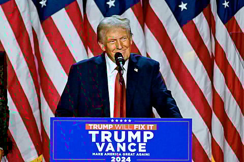 UNITED States President-elect Donald Trump speaks at an election night event at the West Palm Beach Convention Center in Florida on 6 November. Senate President Chiz Escudero has called on President Ferdinand Marcos Jr. to brace for potential shifts in US policies once Trump assumes office.