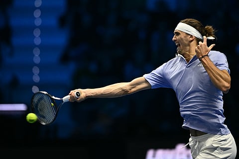 Alexander Zverev displays a solid performance in beating Andrey Rublev, 6-4, 6-4 in the group stages of the ATP Finals in Turin, Italy.