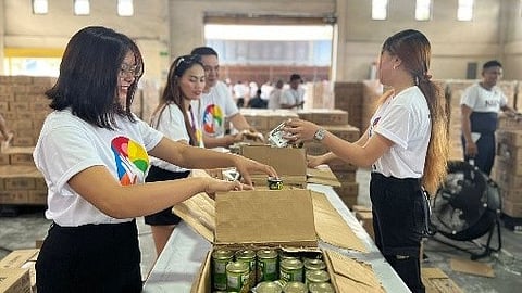 The foundation mobilized volunteers to help repack and distribute critical supplies for affected provinces.