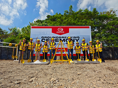 At the groundbreaking ceremony for Nueva Ecija are Renz Biason, zone manager, GAC Motor Philippines; Ryan Bermudez, sales director, GAC Motor Philippines; Ralph Descallar, network development and training head, Astara Philippines; Timmy de Leon, marketing director, Astara Philippines; Franz Decloedt, brand head, GAC Motor Philippines; Roscoe O.L. Odulio, managing director, Wheeltek Group of Companies. From GAC Motor Nueva Ecija are Ma. Cecilia C. Domingo, operations head; JR Ramos, after sales head; Glezy Tabajonda and Denice Manalad, general sales manager.