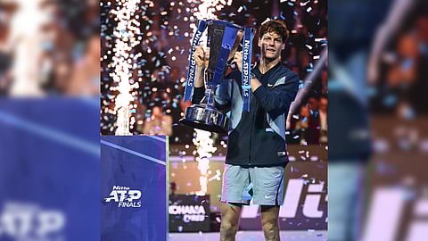 JANNIK Sinner celebrates after beating Taylor Fritz to clinch his maiden ATP Finals title in Turin, Italy.