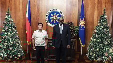 US Department of Defense Secretary Lloyd Austin III paid a courtesy call to President Ferdinand R. Marcos Jr. in Malacañan Palace on Monday, November 18. (Photo courtesy of PCO)