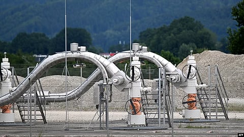 (FILES) A file photo taken on 1 July 1 shows the facilities of the Haidach gas storage station near Strasswalchen, Austria. Russia will stop delivering gas to Austria from Saturday, 16 November 2024, said a spokeswoman for OMV, the Alpine nation's energy company. "We have been informed" by Russian energy giant Gazprom that it will no longer deliver Russian gas, the OMV spokeswoman told AFP on 15 November.