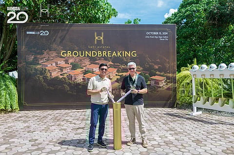 Damosa Land President Ricardo “Cary” Lagdameo with Jose Manuel “JM” Lagdameo during the groundbreaking ceremony of Kahi Estates last 15 October 2024.