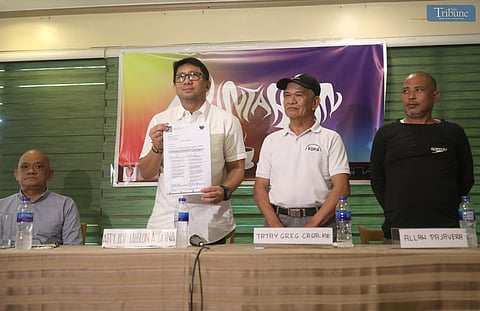 Second from left, Atty. Leif Laigion Opiña, Vice Mayor of Cabuyao, Laguna, announced during a media forum on Friday, 22 November 2024, his intention to file graft and other criminal charges against Cabuyao Mayor Hain and the entire city council. Opiña alleges that the council rushed the approval of a P4 billion loan from the Development Bank of the Philippines in 2023 without adhering to legal procedures.
