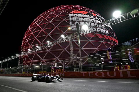 RB's Japanese driver Yuki Tsunoda races during the qualifying session for the Las Vegas Formula One Grand Prix in Las Vegas, Nevada on 22 November, 2024.