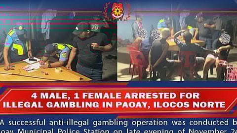 Five arrested in Paoay for illegal gambling
