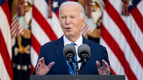 US President Joe Biden speaks about a ceasefire between Israel and Hezbollah in Lebanon, in the Rose Garden of the White House on 26 November 2024, in Washington, DC. Biden on 26 November welcomed as "good news" a US and French-brokered ceasefire between Israel and Hezbollah in Lebanon. The deal will come into force on 27 November at 4:00 am local time (0200 GMT), Biden said, speaking at the White House as Israeli Prime Minister Benjamin Netanyahu's office announced his ministers had approved the deal.
