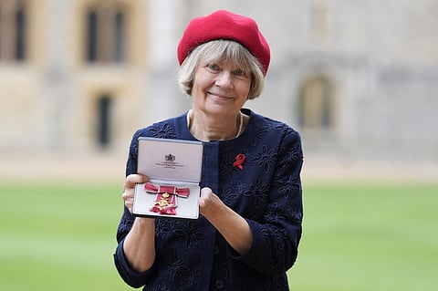 Dr Rachel Baggaley, Unit Head, Testing, Prevention and Populations for the World Health Organisation's (WHO) Global HIV, Hepatitis and STIs Programmes, poses with their medal after being appointed an Officer of the Order of the British Empire (OBE) following an Investiture ceremony at Windsor Castle in Windsor, on 6 November, 2024.