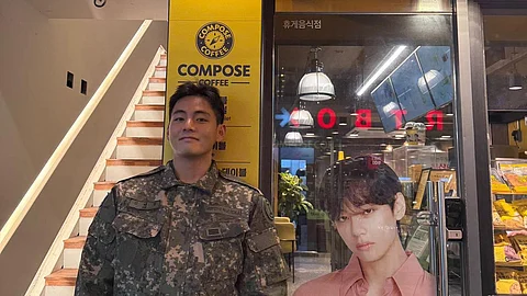 BTS's V delights fans with military snaps
