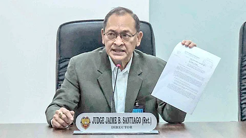 NBI Director Jaime Santiago shows the letter explaining why Vice President Sara Duterte failed to appear before the NBI. The Vice President asked to reschedule to a later date. This is in light of the ‘kill remarks’ she made against President Ferdinand R. Marcos Jr., First Lady Liza Araneta-Marcos and House Speaker Martin Romualdez during an online press briefing last Saturday.