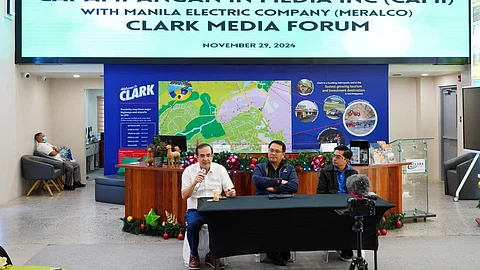 Manila Electric Company vice president and head of Corporate Communications Joe Zaldarriaga; Meralco senior vice president and head of External and Government Affairs Atty. Arnel Casanova, and Pampanga Electric Cooperative II chief management adviser Joe-Mel Zaporteza, assured that Pampanga will continue to enjoy a reliable and stable power supply, in a press conference in Clark, Pampanga on Thursday.