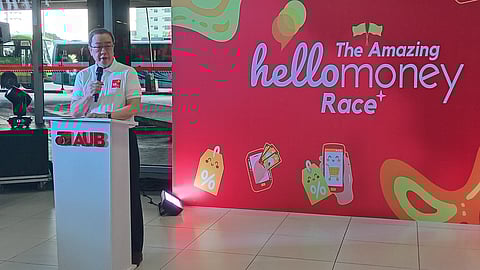 AUB president Manuel Gomez discusses HelloMoney which can now be used to buy items from merchants at PITX, in a recent press briefing in Parañaque City.