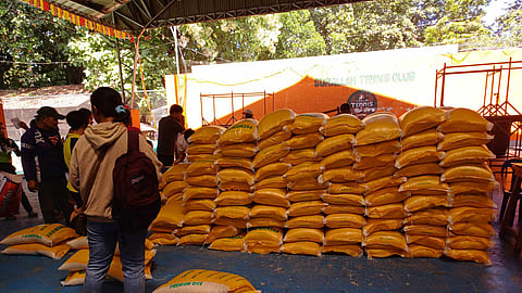 Rice produced by the Lamluma Diversified Agriculture Farmers Association are readied for distribution for the supplementary feeding program of local government units in Region XII.