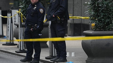 New York police confirmed a shooting with officers swarming around the area around the Hilton hotel