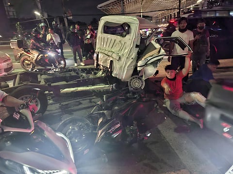 The wing van truck collided with several vehicles in the Katipunan Avenue-Aurora Boulevard flyover, resulting in multiple deaths and injuries.