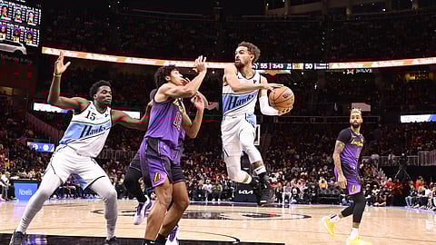 Trae Young delivers at crunchtime to lead the Atlanta Hawks to a 134-132 overtime win over the Los Angeles Lakers in their NBA regular season game on Friday.