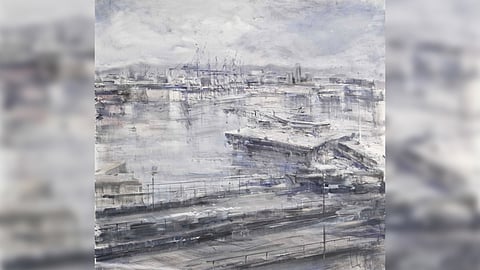 ‘GENOVA’ (oil on canvas, 44 by 43 inches, 2024) by Alessandro Papetti.