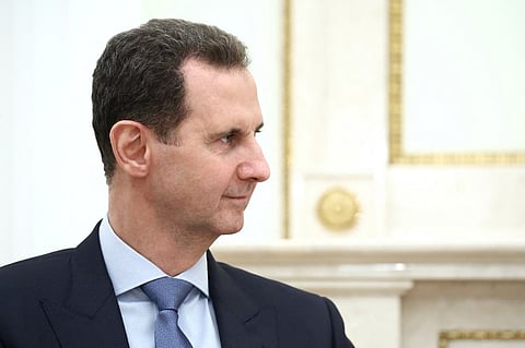 In this pool photograph distributed by the Russian state agency Sputnik on 25 July, 2024, Syria's President Bashar al-Assad meets with Russian president at the Kremlin in Moscow on 24 July, 2024.