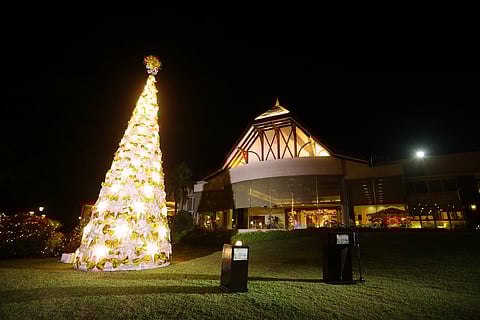 Taal Vista Hotel and the 25-feet capiz Christmas Tree.
