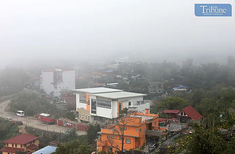 Fog blankets Baguio City on Sunday, 8 December 2024. Known for its cool climate, Baguio stands in contrast to the country's mean annual temperature of 26.6 degrees Celcius, with the coolest months in January averaging 25.5°C and the warmest in May.