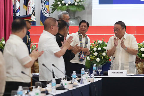 PRESIDENT Ferdinand R. Marcos Jr. leads the 2nd Joint National Peace and Order Council meeting in Camp Crame on Thursday to promote national security and peace.