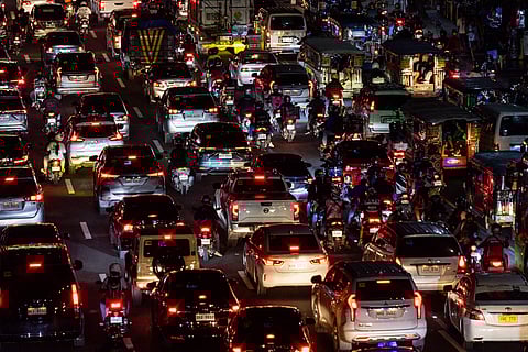 Major thoroughfares have turned into a massive parking lot due to the influx of holiday shoppers, balikbayans and daily commuters during the Christmas season.