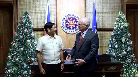 President Ferdinand Marcos Jr. meets US Semiconductor Industry Association president and CEO John Neuffer during a courtesy call at the Malacañang Palace. The country is experiencing a resurgence in the manufacturing sector and computer chips is at the forefront of the revival.