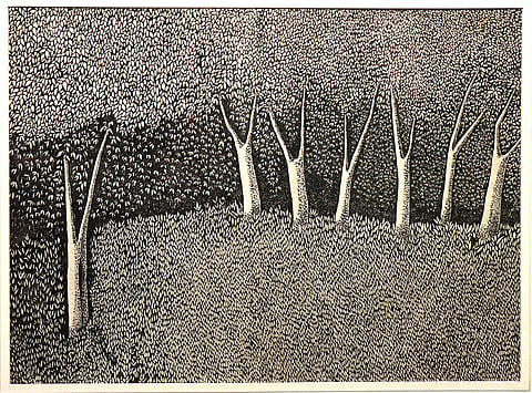 Villegas’ art pieces are with a hint of fantasy and whimsy, shifting and moving as one gazes into and around the canvas.