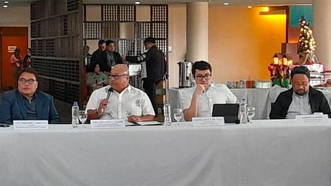 Leaders unite for Project Hub: GSIS president and general manager Wick Veloso (second from left), Metropolitan Manila Development Authority chairman Romando Artes (leftmost), Department of Transportation ASEC Leonel Cray de Velez (third from left), and Quezon City Assistant City Administrator Alberto Kimpo (rightmost) convened for a quadripartite meeting on 18 December to discuss milestones and next steps for the intermodal transport facility set to rise on GSIS property in Quezon City by 2026. Also present were PMS Director Joanna Micah Eufemio and QC local government Planning Head Dr. Jose Edgardo Gomez Jr.