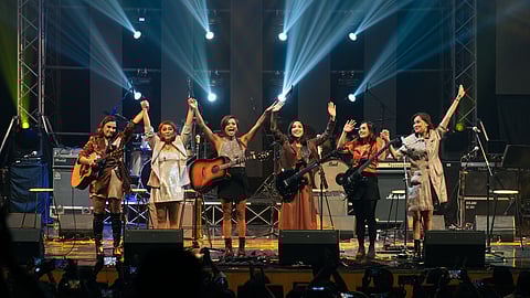 Pinoy rock queens Acel Bisa, Aia de Leon, Barbie Almalbis, Hannah Romawac, Kitchie Nadal and Lougee Basabas.