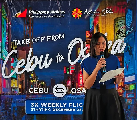 Ms. Anne Tiongco, PAL VP of Corporate Affairs, during the re-launch of PAL's popular direct flights from Cebu to Osaka, held on 22 December 2024 at Mactan-Cebu International Airport.