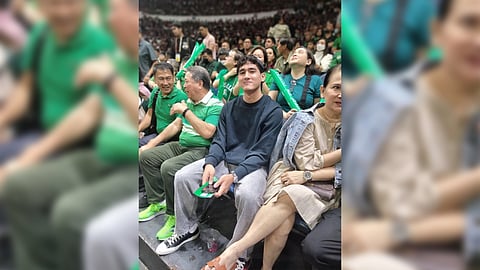 Kieffer Alas sits at the back of the La Salle bench when it battled UP in Game 3 of the UAAP Season 87 men’s basketball tournament best-of-three finals series recently.