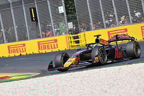 Campos Racing’s French driver Isack Hadjar competes during the Australian Formula 2 Grand Prix at the Albert Park Circuit in Melbourne on 24 March 2024.