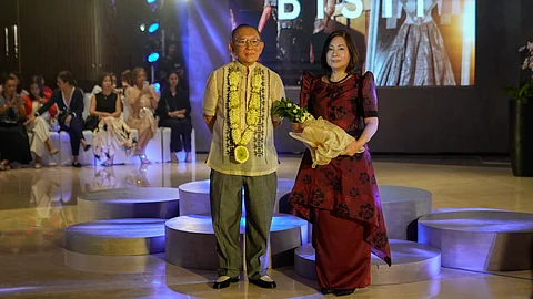 Fashion designer Philip Rodriguez and visual artist Jane Ebarle.