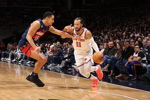 Jalen Brunson turns up the heat with 55 points in leading New York to a 136-132 overtime win over the Washington Wizards on Saturday in their NBA regular season game.