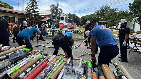 Pampanga police destroy illegal firecrackers